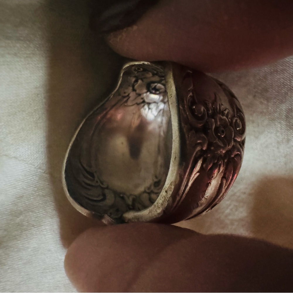 Elegant sterling Silver spoon Ring, sz 8 - Picture 3 of 5